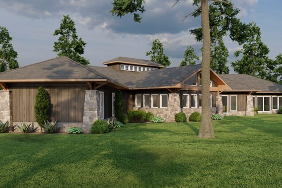 Exterior - Rear Elevation 3 for Mediterranean House Plan #923-337 - 3 bed, 2.5 bath