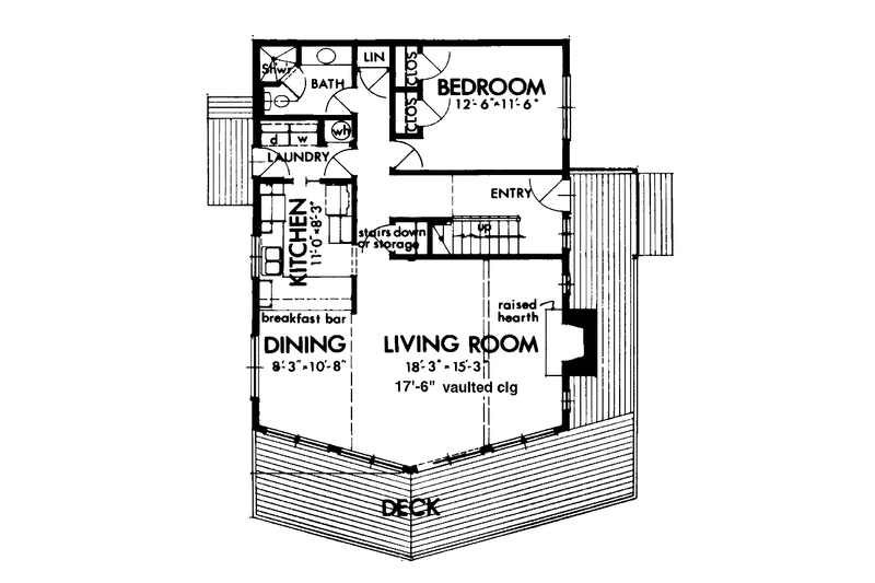Dream House Plan - Floor Plan - Main Floor for Contemporary House Plan #320-819 - 3 bed, 2 bath