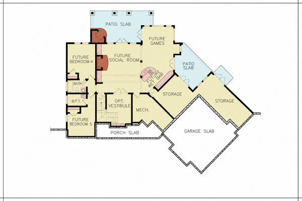 Home Plan - Floor Plan - Lower Floor for Craftsman House Plan #54-709 - 3 bed, 3 bath