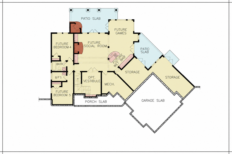 Home Plan - Floor Plan - Lower Floor for Craftsman House Plan #54-709 - 3 bed, 3 bath