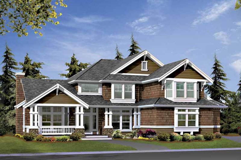 Architectural House Design - Craftsman Exterior - Front Elevation Plan #132-406