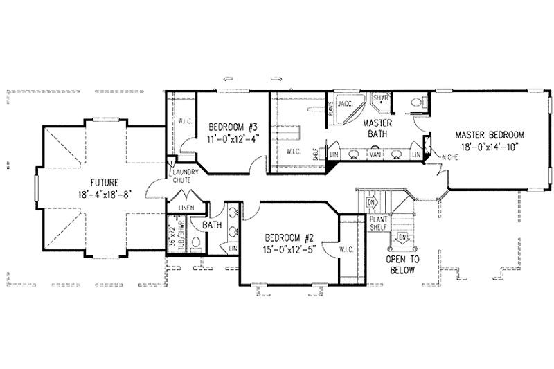 Home Plan - Floor Plan - Upper Floor for Contemporary House Plan #11-256 - 3 bed, 2.5 bath