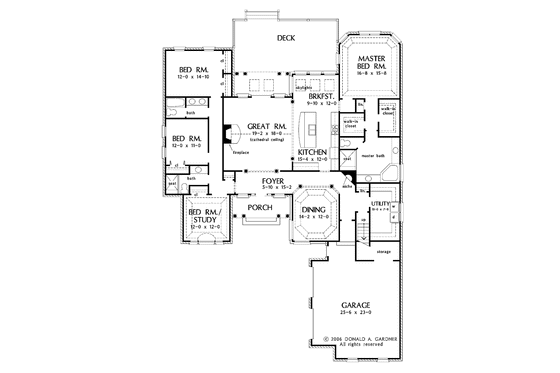 Floor Plan - Main Floor for Traditional House Plan #929-819 - 4 bed, 3 bath