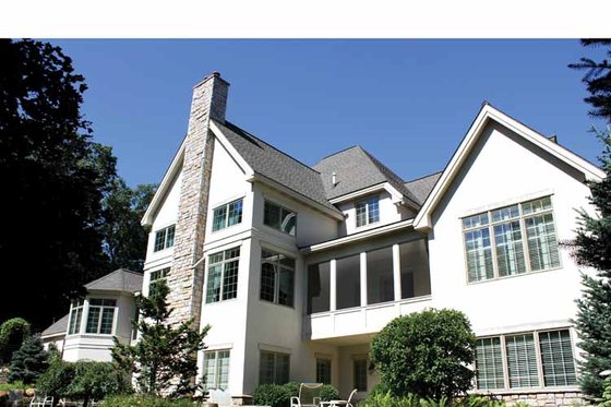 Exterior - Rear Elevation 1 for European House Plan #928-65 - 4 bed, 5.5 bath