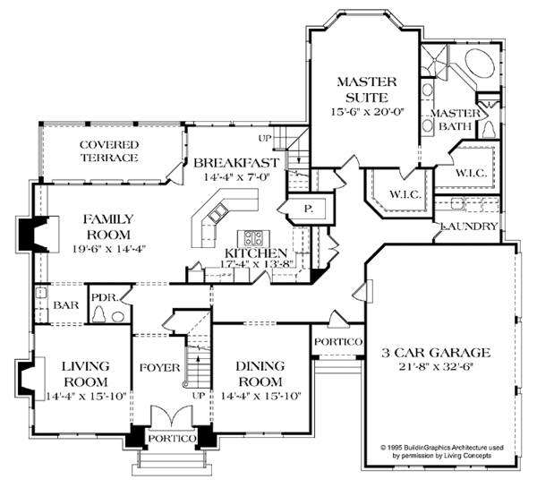 Architectural House Design - Country Floor Plan - Main Floor Plan #453-247