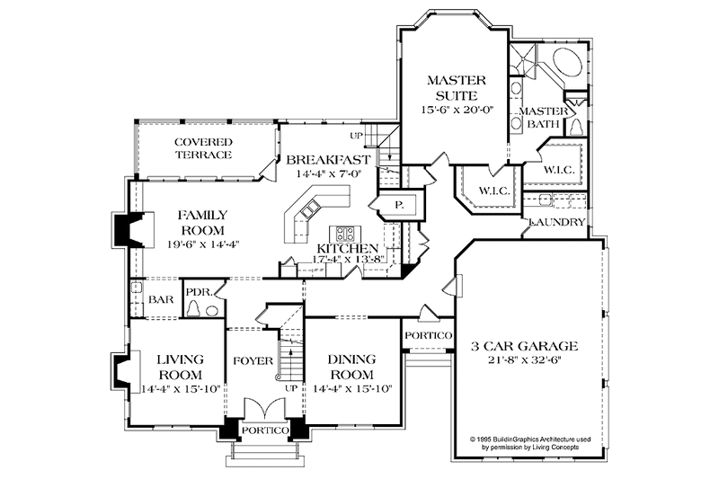 Dream House Plan - Floor Plan - Main Floor for Country House Plan #453-247 - 5 bed, 4.5 bath