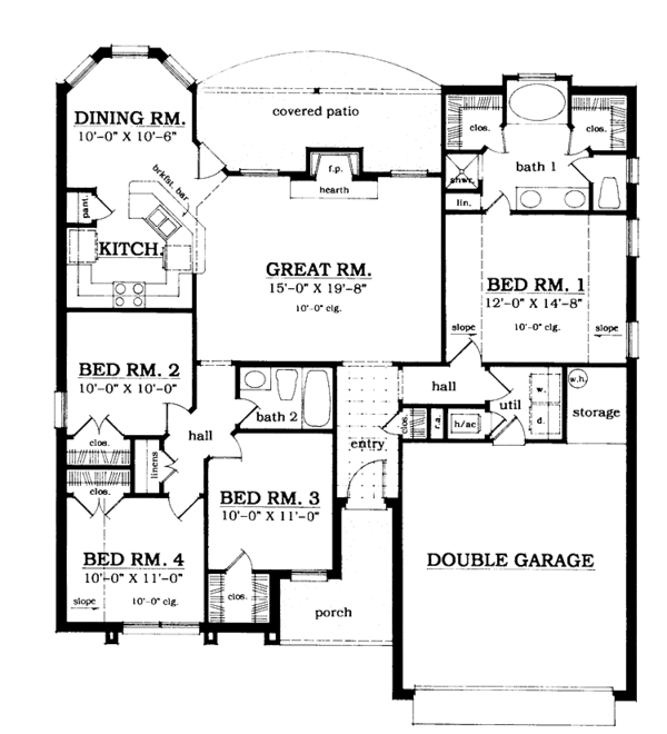Home Plan - Ranch Floor Plan - Main Floor Plan #42-577