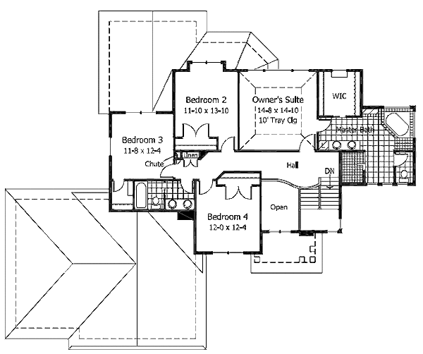 Home Plan - Traditional Floor Plan - Upper Floor Plan #51-361