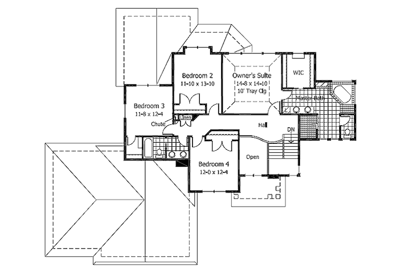 Home Plan - Floor Plan - Upper Floor for Traditional House Plan #51-361 - 4 bed, 2.5 bath
