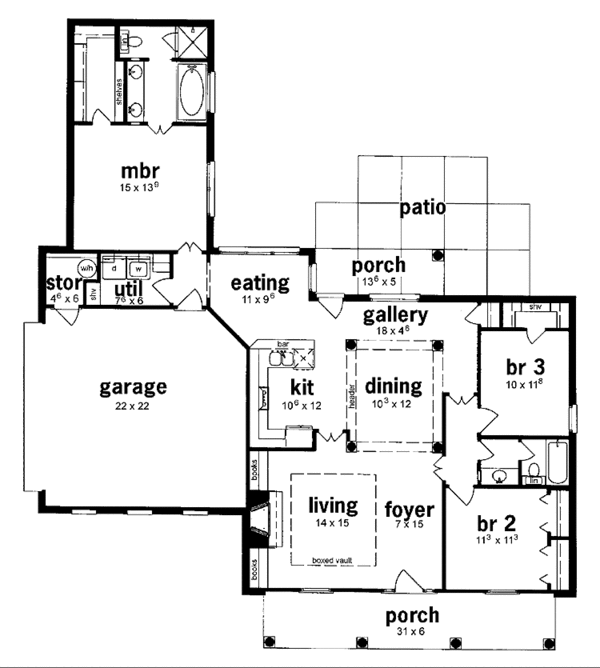 House Design - Classical Floor Plan - Main Floor Plan #36-550