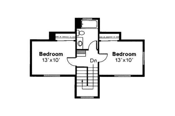 Floor Plan - Upper Floor for Mediterranean House Plan #124-241 - 3 bed, 2.5 bath