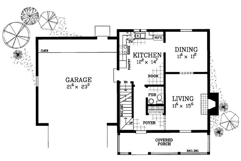 Home Plan - Floor Plan - Main Floor for Country House Plan #72-1086 - 3 bed, 2.5 bath