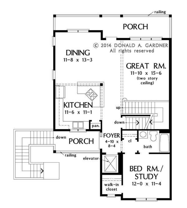 Country Floor Plan - Main Floor Plan #929-996