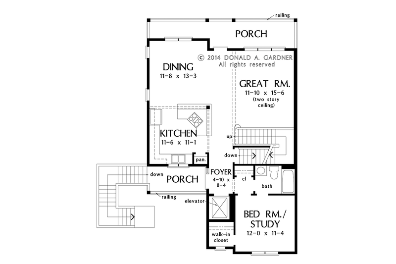 Architectural House Design - Floor Plan - Main Floor for Country House Plan #929-996 - 3 bed, 3 bath