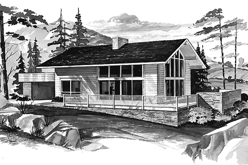 Home Plan - Contemporary Exterior - Front Elevation Plan #72-526