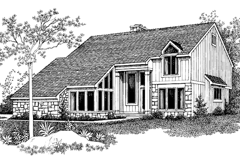 House Blueprint - Contemporary Exterior - Front Elevation Plan #72-863