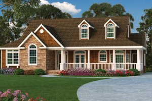 House Plan Design - Exterior - Front Elevation for Ranch House Plan #314-292 - 3 bed, 2 bath