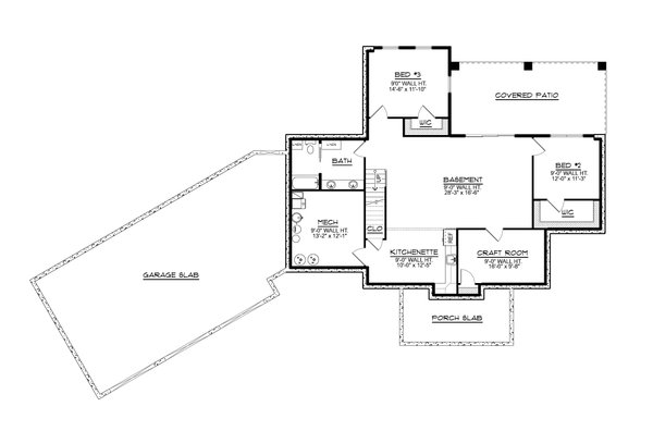 Country Floor Plan - Lower Floor Plan #1064-357