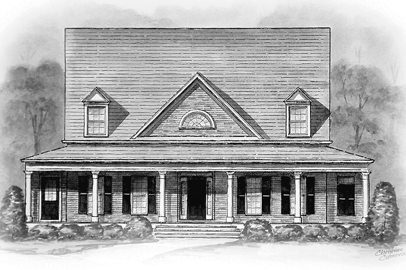 House Blueprint - Classical Exterior - Front Elevation Plan #54-194