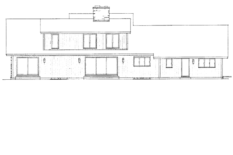 Home Plan - Exterior - Rear Elevation for Contemporary House Plan #72-720 - 4 bed, 2.5 bath