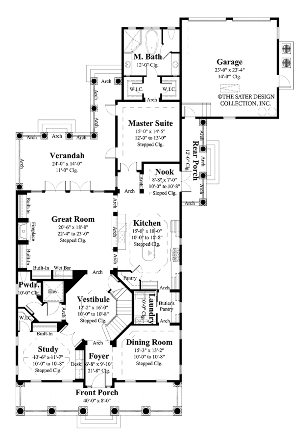 Home Plan - Southern Floor Plan - Main Floor Plan #930-406