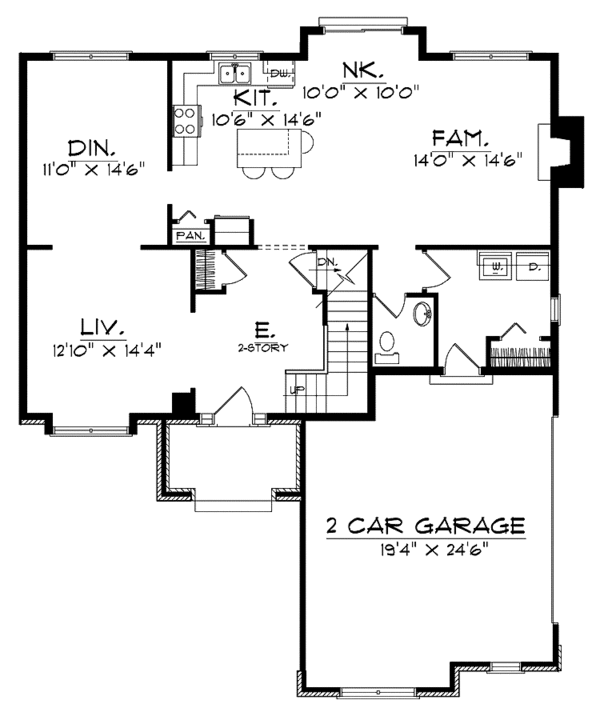House Plan Design - Traditional Floor Plan - Main Floor Plan #70-1352