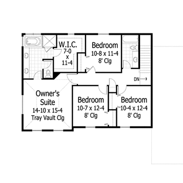 Home Plan - Traditional Floor Plan - Upper Floor Plan #51-1086