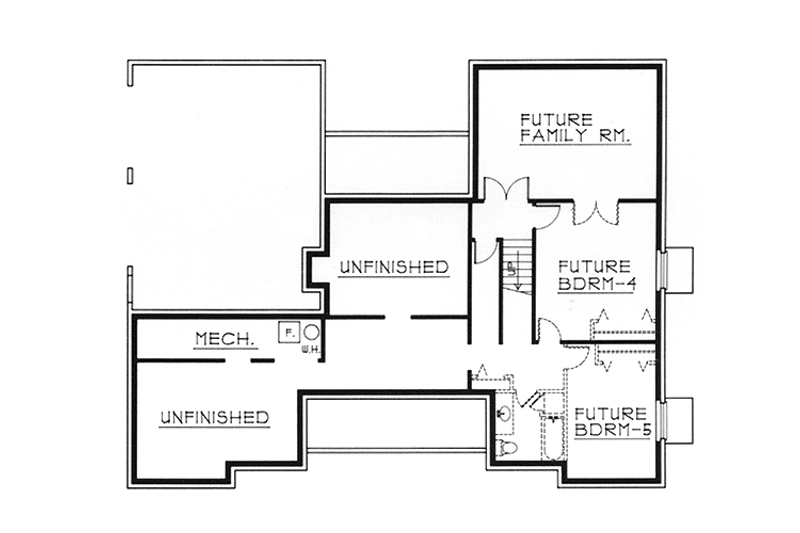 Home Plan - Floor Plan - Lower Floor for Country House Plan #1037-33 - 2 bed, 2 bath