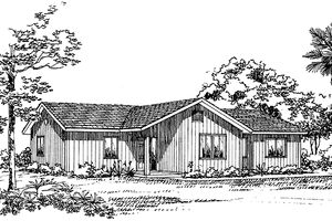 Ranch Exterior - Front Elevation Plan #72-1034
