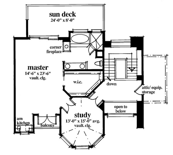 Architectural House Design - Mediterranean Floor Plan - Upper Floor Plan #930-78