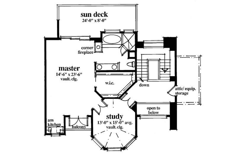 Architectural House Design - Floor Plan - Upper Floor for Mediterranean House Plan #930-78 - 3 bed, 2.5 bath