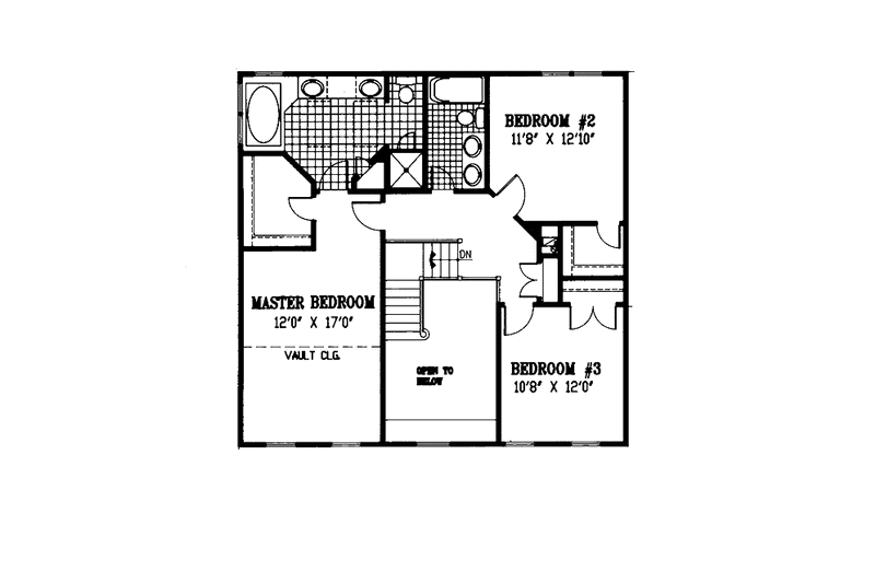 House Plan Design - Floor Plan - Upper Floor for Colonial House Plan #953-84 - 3 bed, 2.5 bath