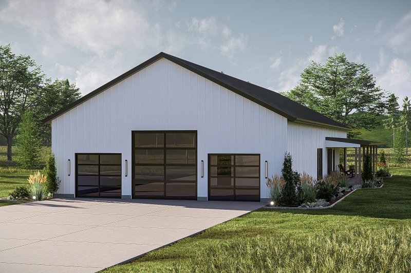 House Blueprint - Exterior - Other Elevation for Barndominium House Plan #455-582 - 4 bed, 3 bath