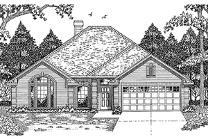 House Plan Design - Exterior - Front Elevation for European House Plan #42-534 - 3 bed, 2 bath