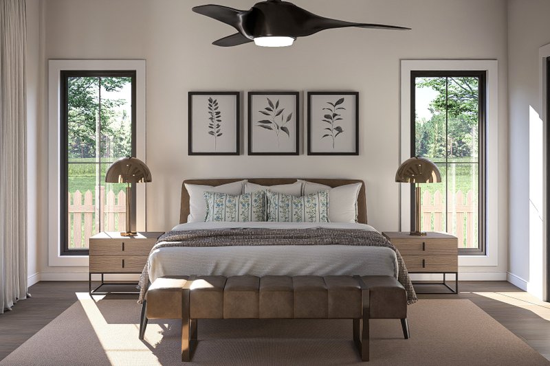 House Blueprint - Interior - Master Bedroom for Farmhouse House Plan #455-632 - 3 bed, 2 bath