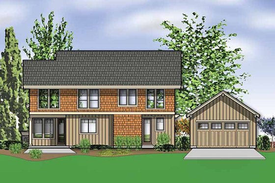 Exterior - Rear Elevation for Craftsman House Plan #48-873 - 4 bed, 2.5 bath