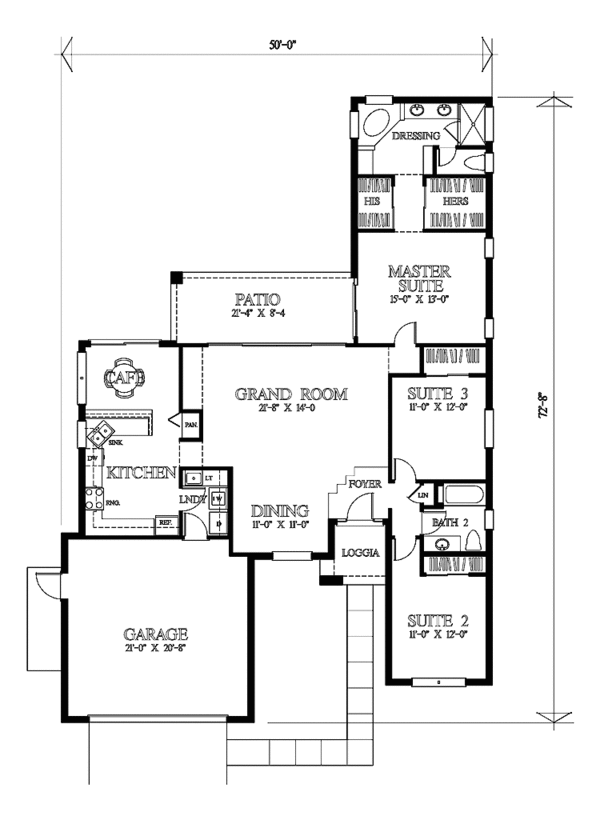 Home Plan - Mediterranean Floor Plan - Main Floor Plan #1007-39