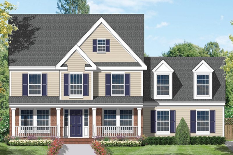 Architectural House Design - Country Exterior - Front Elevation Plan #1053-23