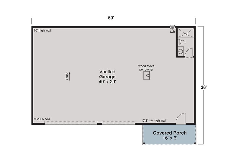House Blueprint - Floor Plan - Main Floor for Contemporary House Plan #124-1406, 1 bath