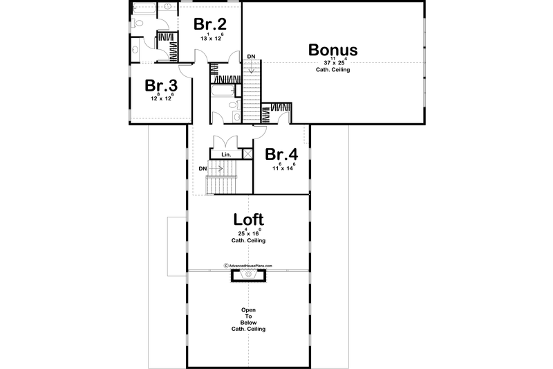 House Design - Floor Plan - Upper Floor for Barndominium House Plan #455-249 - 4 bed, 3.5 bath