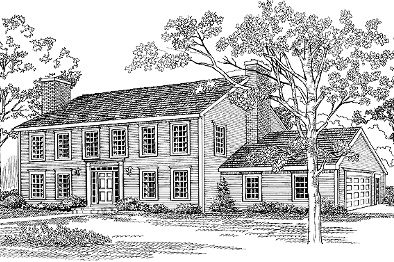 Architectural House Design - Colonial Exterior - Front Elevation Plan #72-664