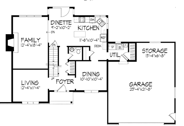 Dream House Plan - Tudor Floor Plan - Main Floor Plan #51-698