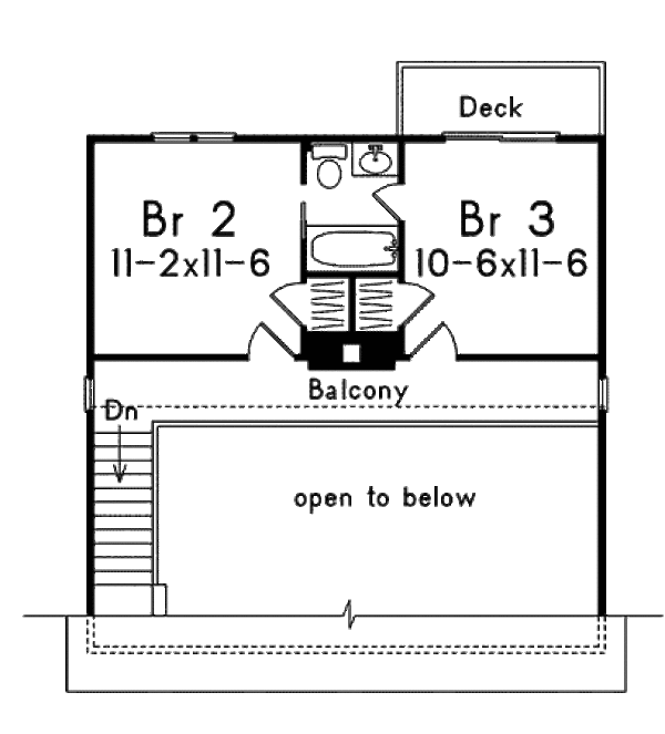 Cottage Floor Plan - Upper Floor Plan #57-485