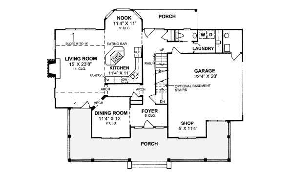 Country Floor Plan - Main Floor Plan #20-333