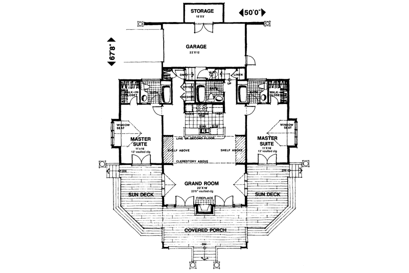 House Design - Floor Plan - Main Floor for Country House Plan #1007-3 - 4 bed, 3 bath