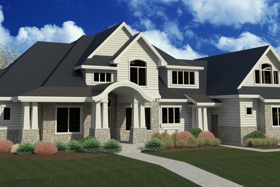 Exterior - Front Elevation 3 for Craftsman House Plan #920-24 - 6 bed, 5.5 bath
