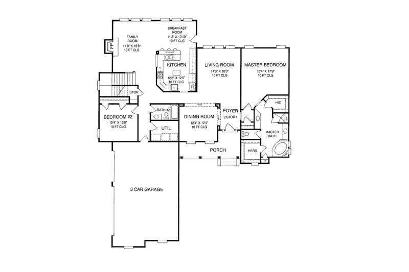 Dream House Plan - Floor Plan - Main Floor for Country House Plan #952-179 - 4 bed, 3 bath