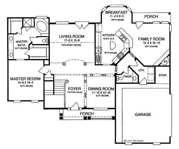 Architectural House Design - Country Floor Plan - Main Floor Plan #952-110