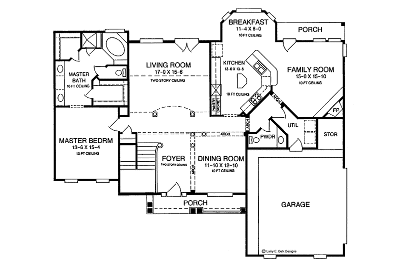 Home Plan - Floor Plan - Main Floor for Country House Plan #952-110 - 4 bed, 2.5 bath