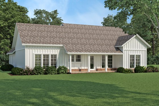 Exterior - Rear Elevation for Farmhouse House Plan #45-631 - 3 bed, 2 bath